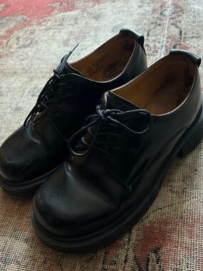 Vintage Black Leather Dr Martens Chunky Oxfords